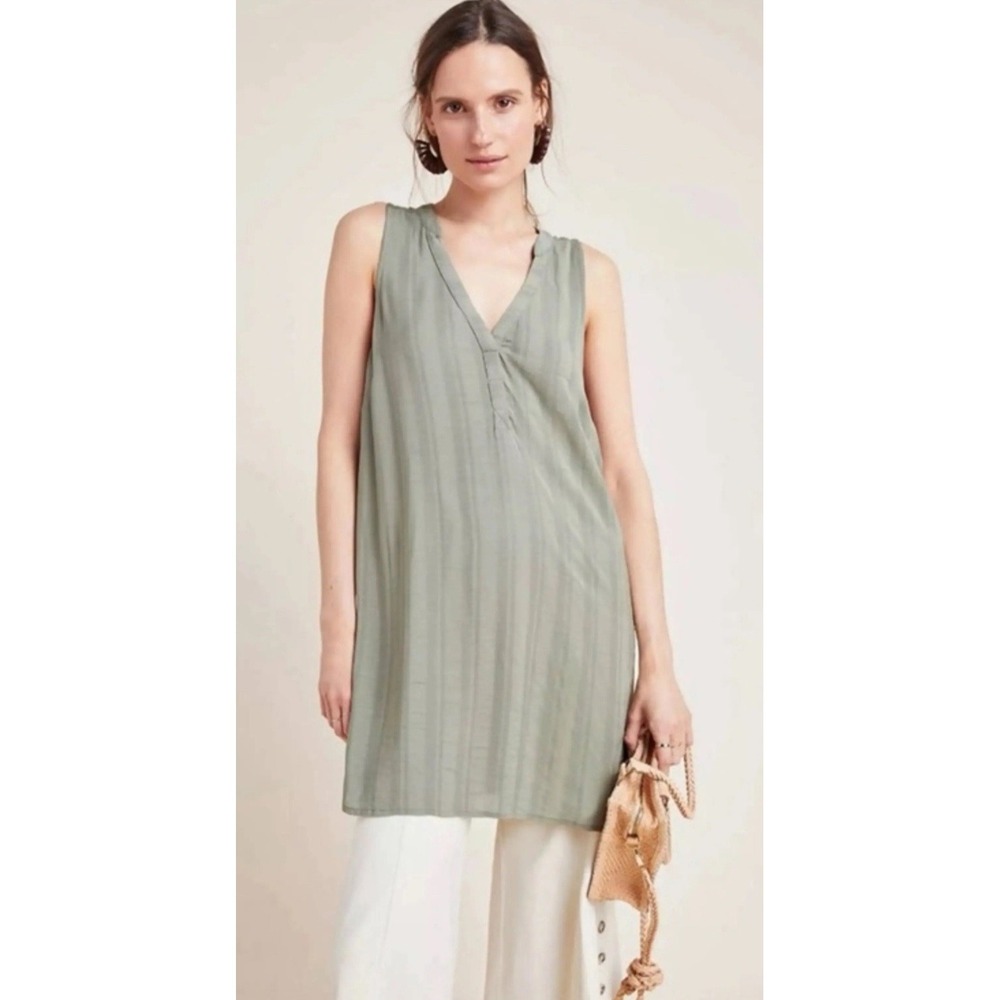 Maeve Anthropology Oversized Army Green Tunic‎ Top Size Small